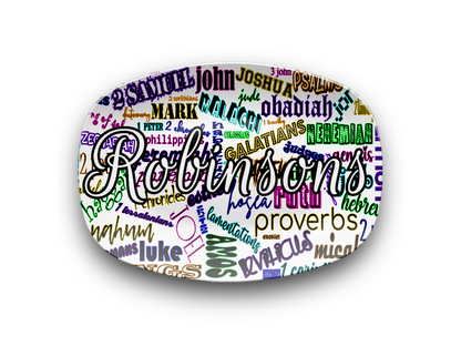 Books of Bible Bright Name Platter