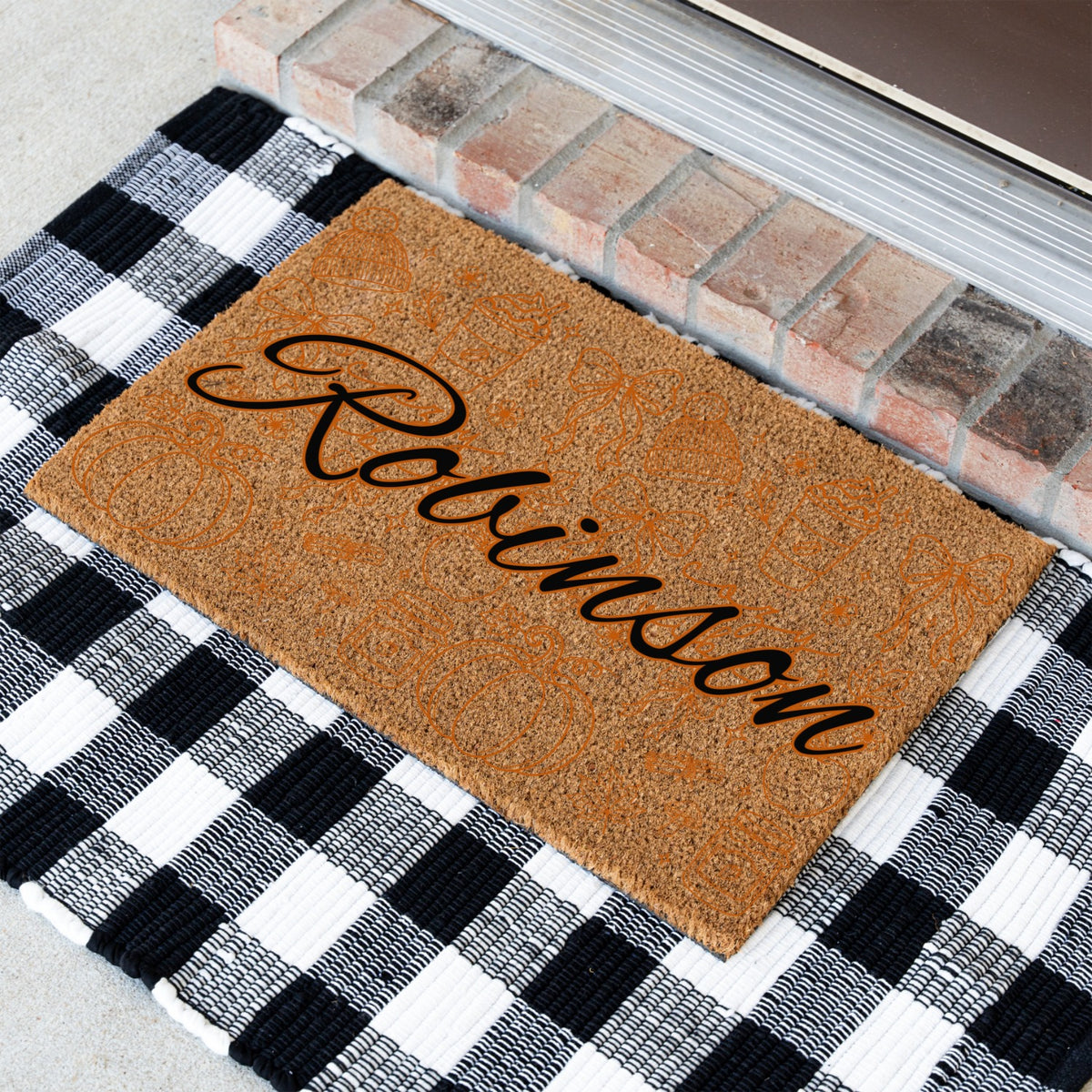Cozy Vibes Images Name UV Printed Doormat
