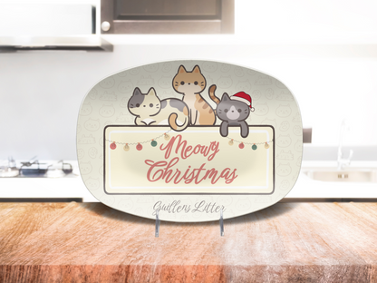 Meowy Christmas Name Platter