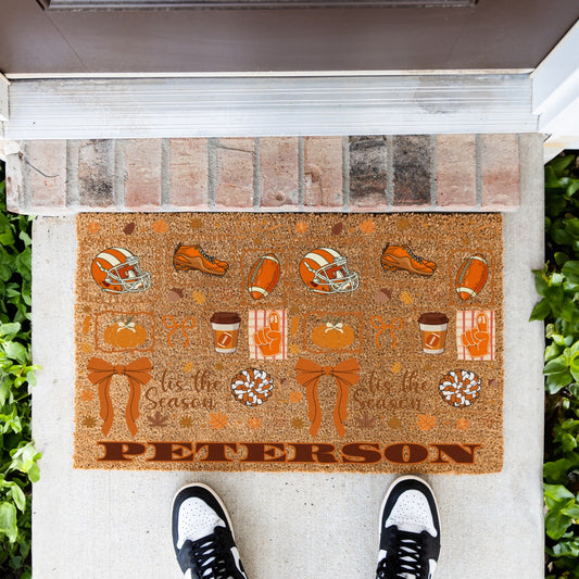 Fall Football Tis The Season Name UV Printed Doormat