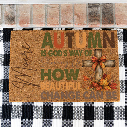 Beautiful Change Name UV Printed Doormat