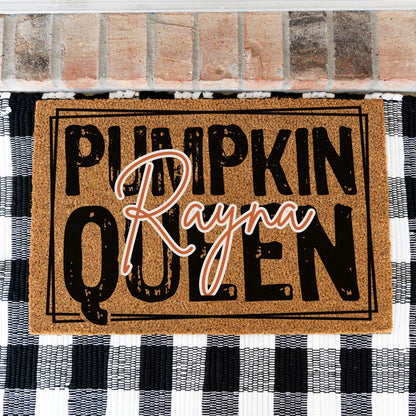 Pumpkin Queen Solid Name Doormat