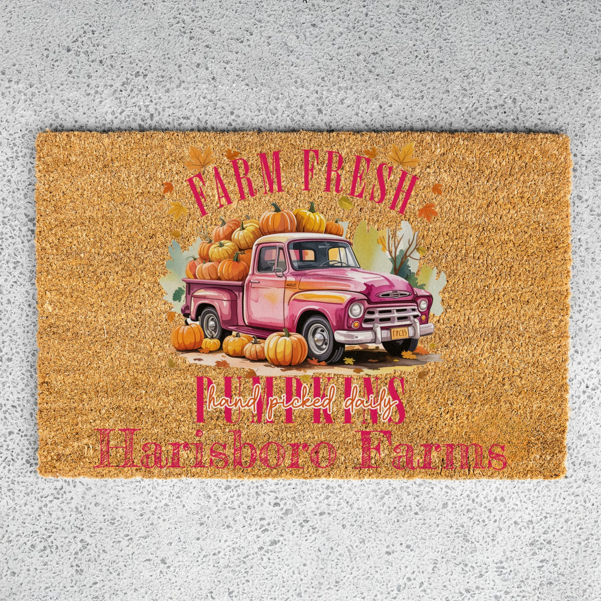 Farm Fresh Picked Pumpkin Name Doormat
