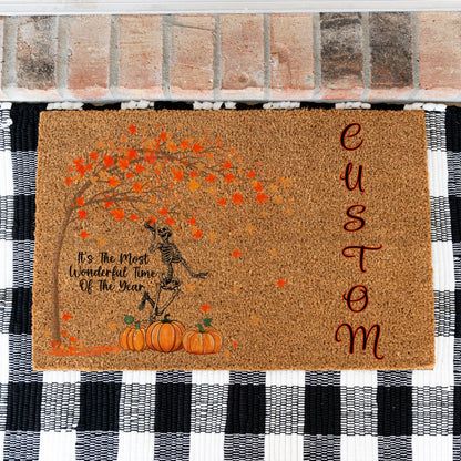 Wonderful Time Skeleton Name Doormat