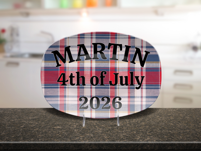 Plaid Name Platter