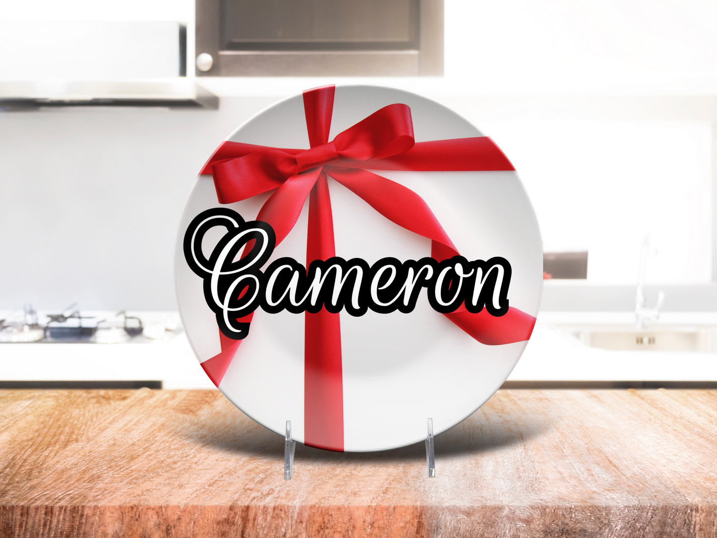 Red Bow Gift Name Plate
