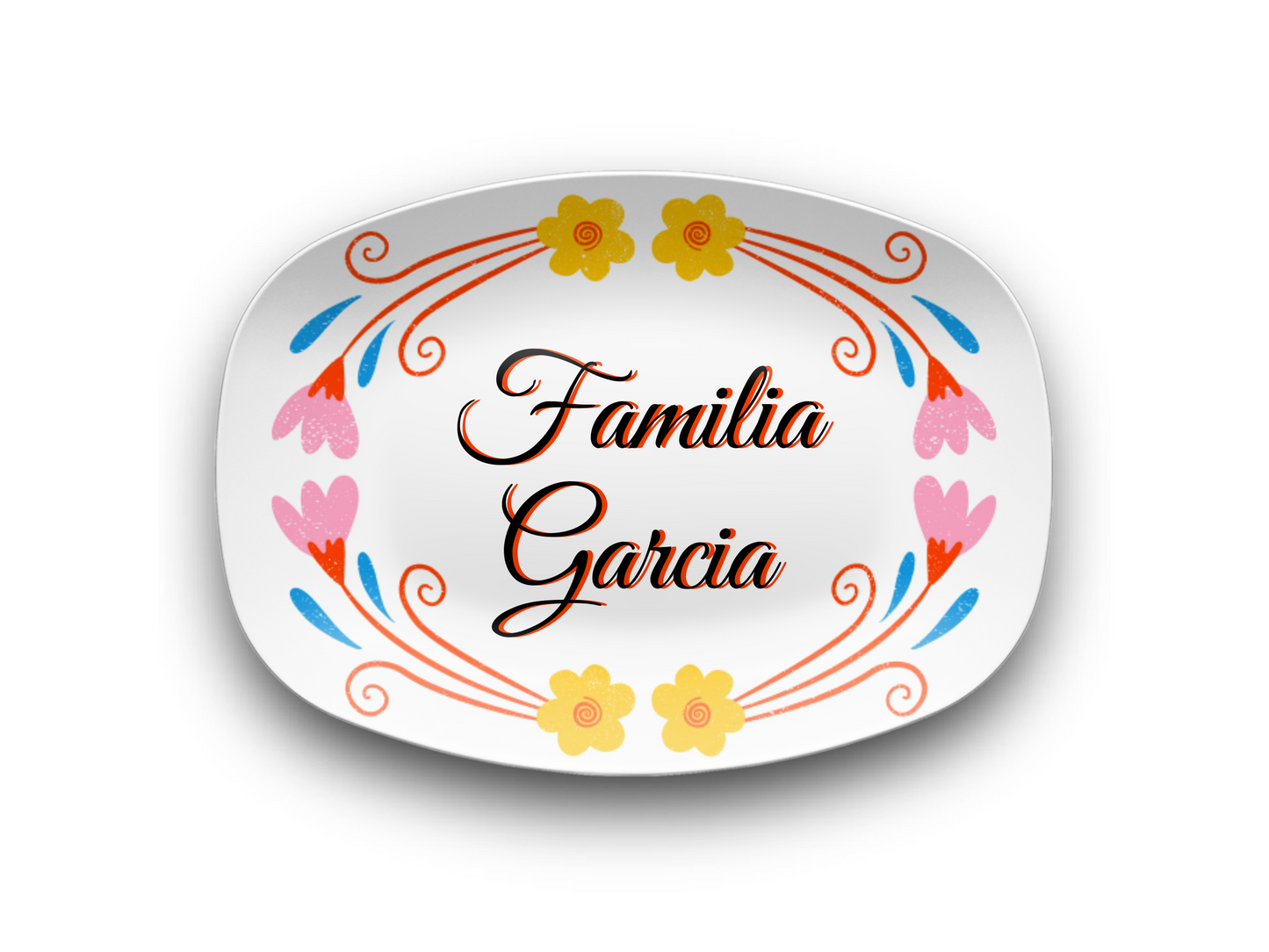 Cute Bright Floral Name Platter