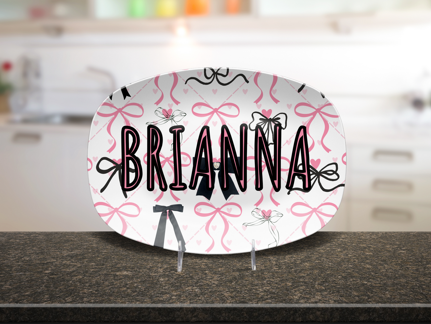 Coquette Bows Name Platter