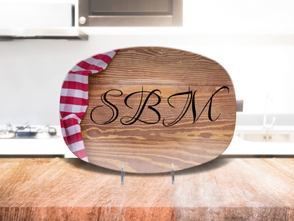 Cloth Woodlike Initial Platter