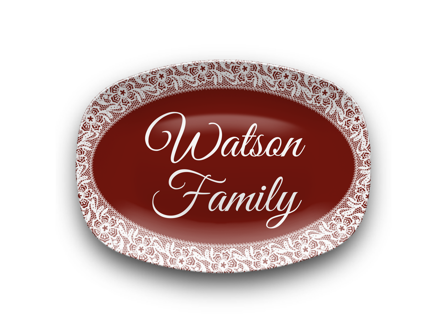 Maroon Lace Family Platter