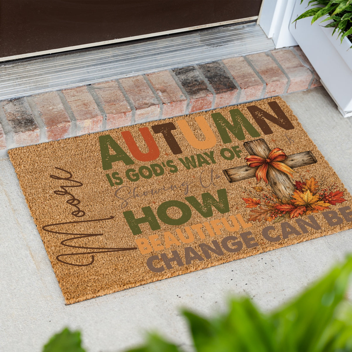 Beautiful Change Name UV Printed Doormat