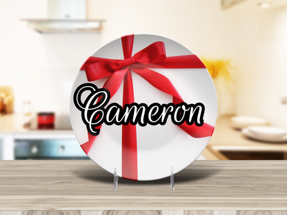 Red Bow Gift Name Plate