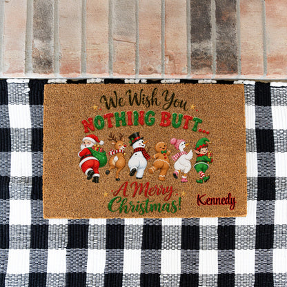 Nothing Butt Christmas Name Doormat