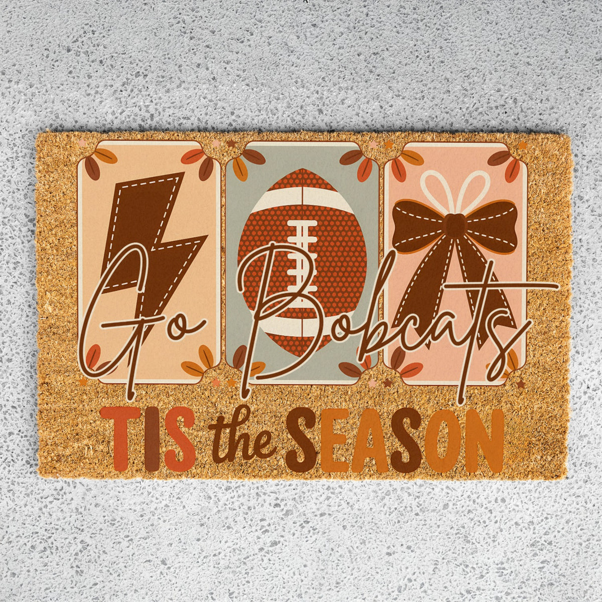 Football Tis The Season Text Doormat