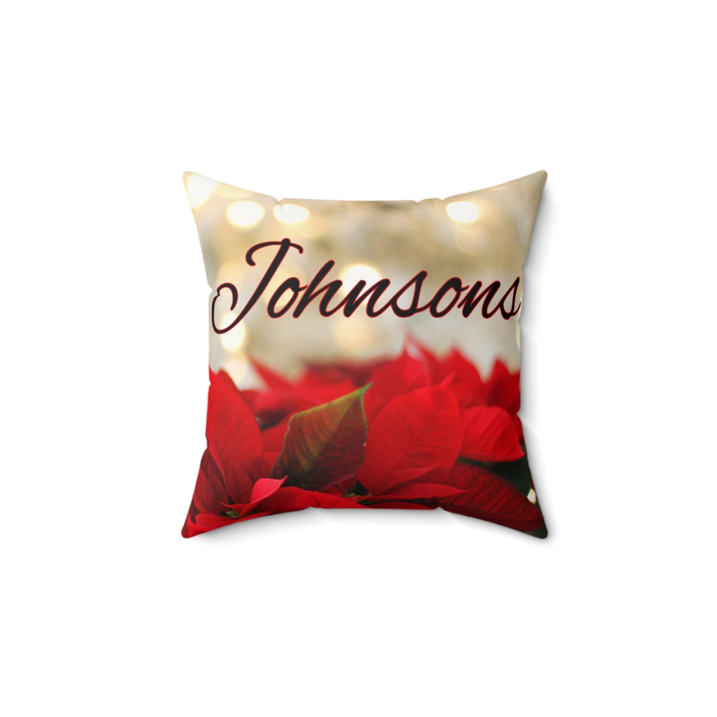 Poinsettias Name Faux Suede Square Pillow/Case