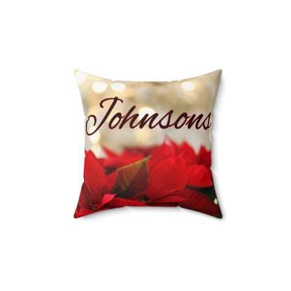 Poinsettias Name Faux Suede Square Pillow/Case