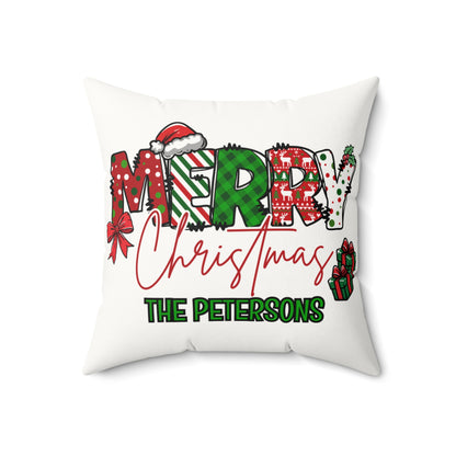 Merry Christmas Name Square Pillow/Case