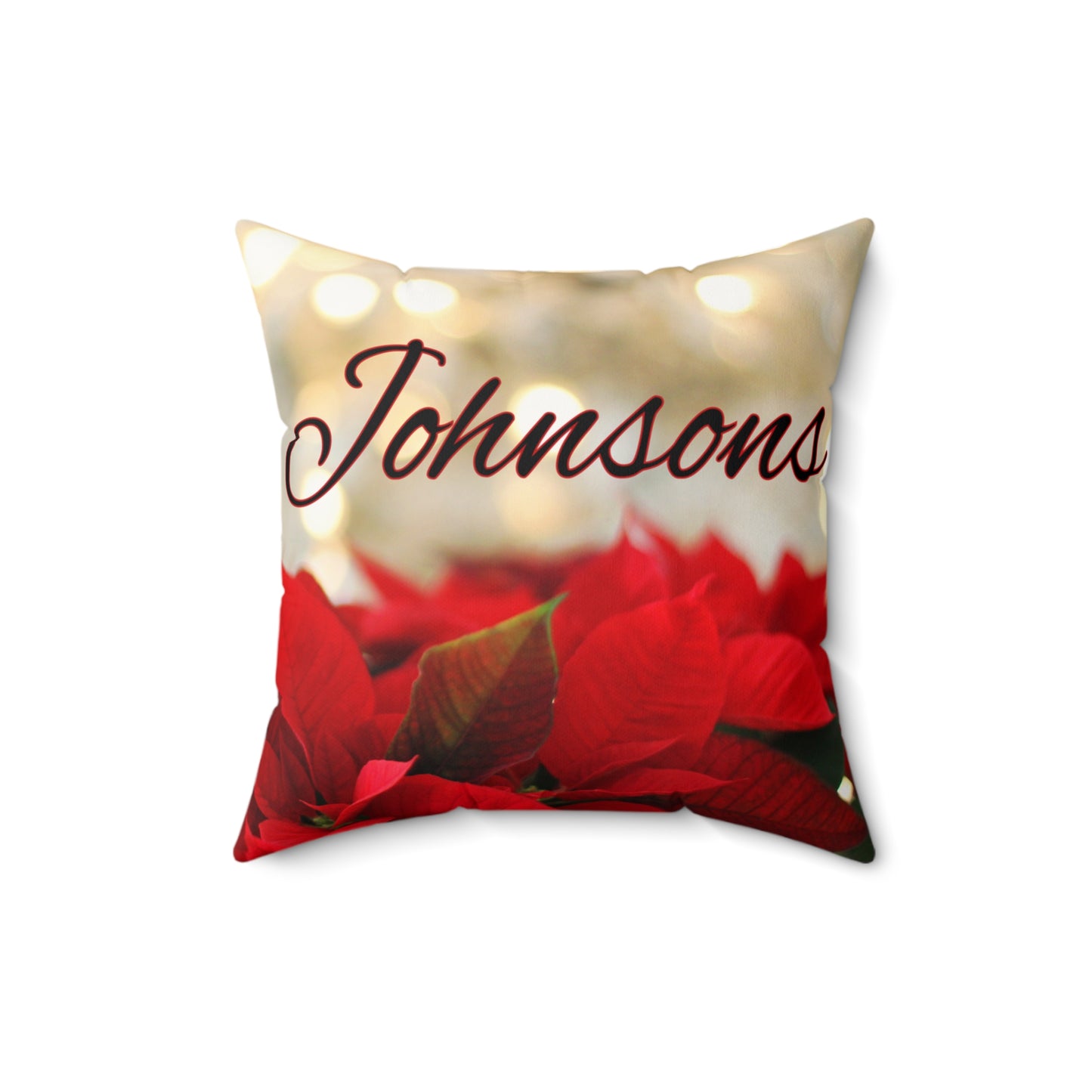Poinsettias Name Faux Suede Square Pillow/Case