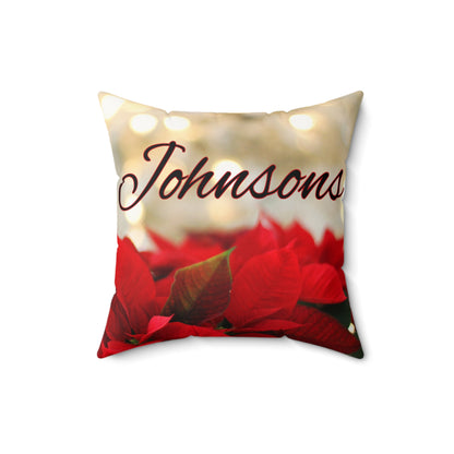 Poinsettias Name Faux Suede Square Pillow/Case