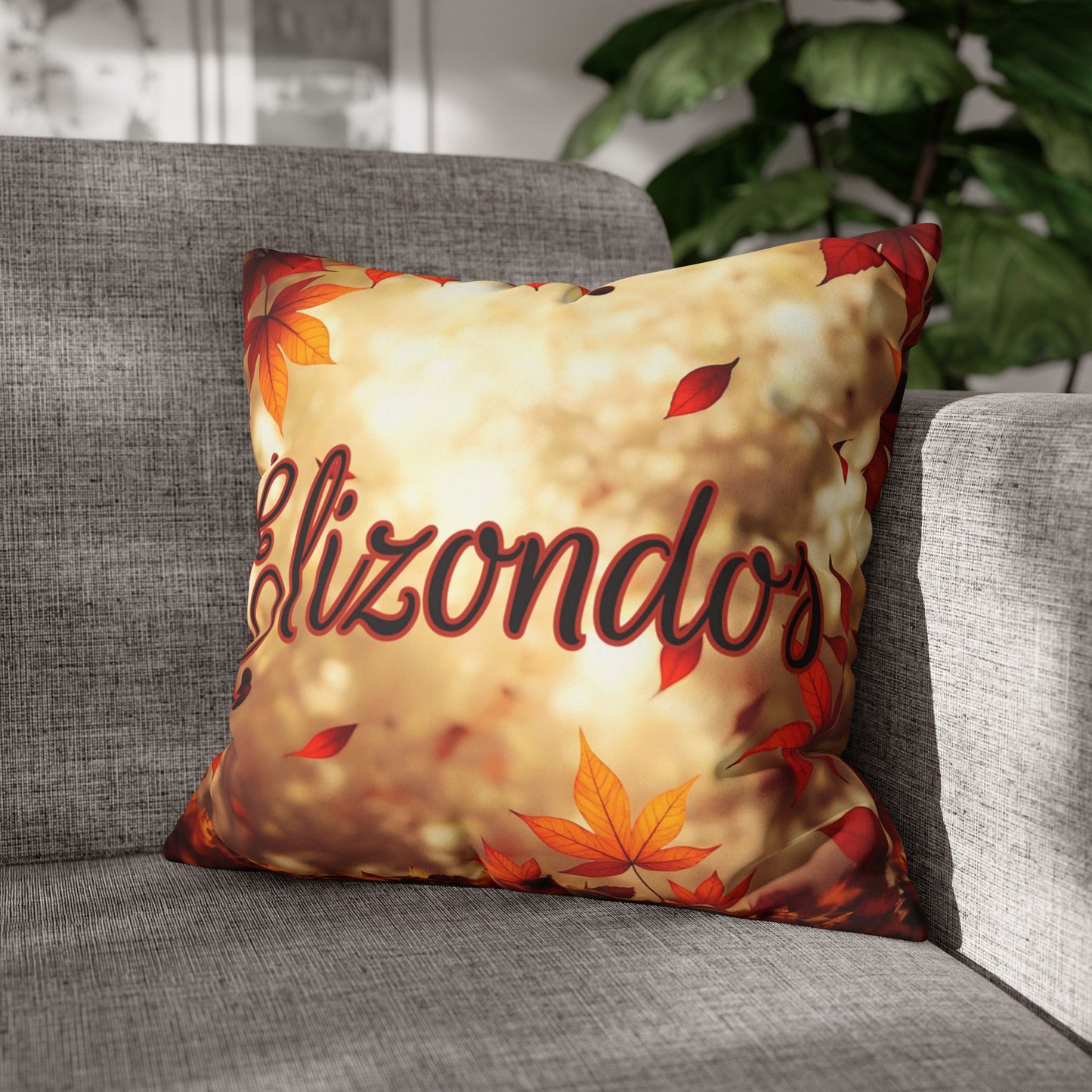 Fall Leaves Name Square Pillow/Case