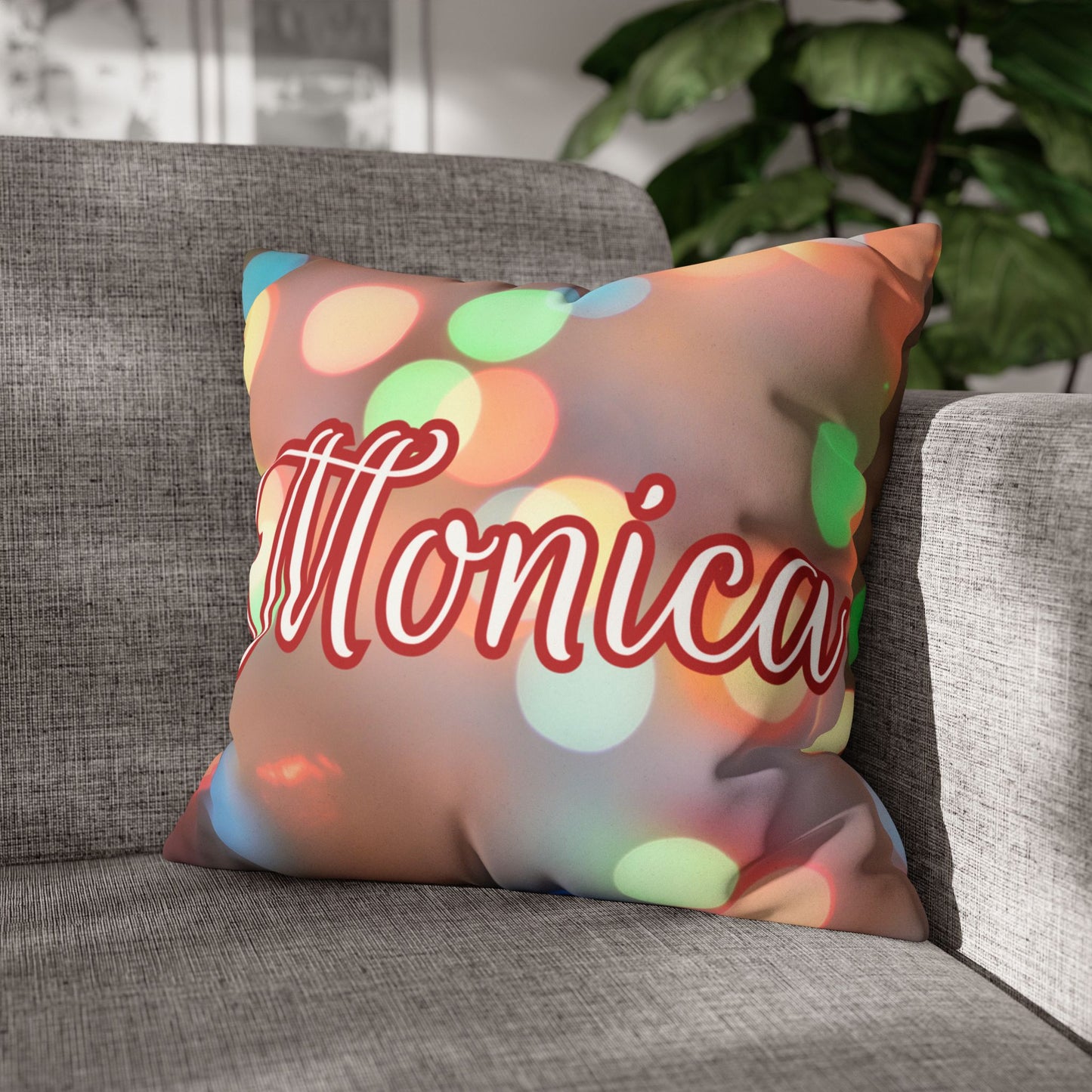 Blurred Lights Name Square Pillow/Case
