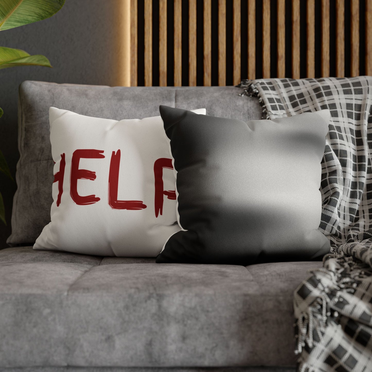 Help Face / Name Faux Suede Square Pillowcase