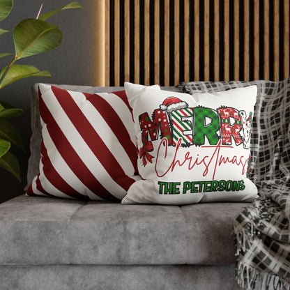 Merry Christmas Name Square Pillow/Case