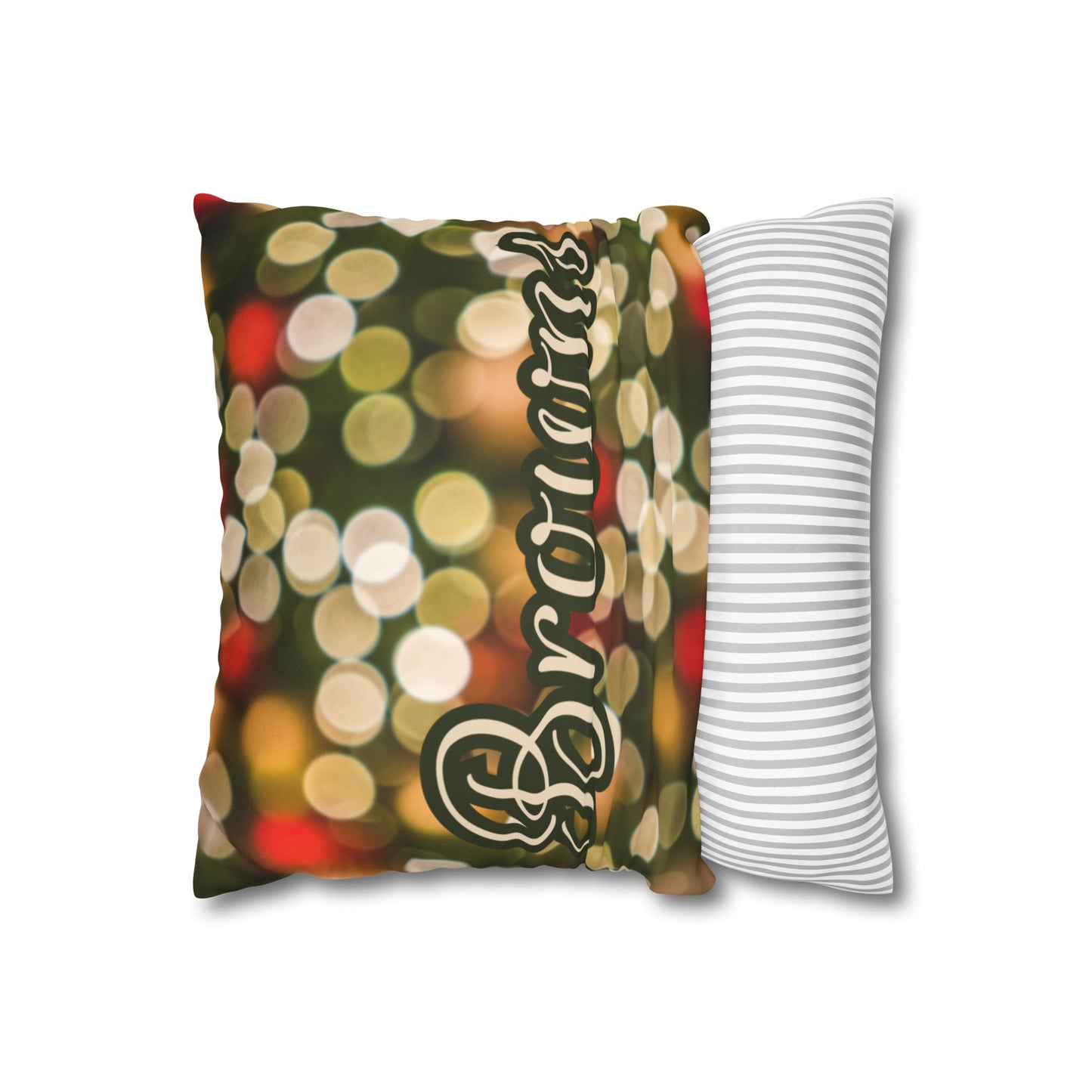 Red Blurred Lights Name Square Pillow/Case