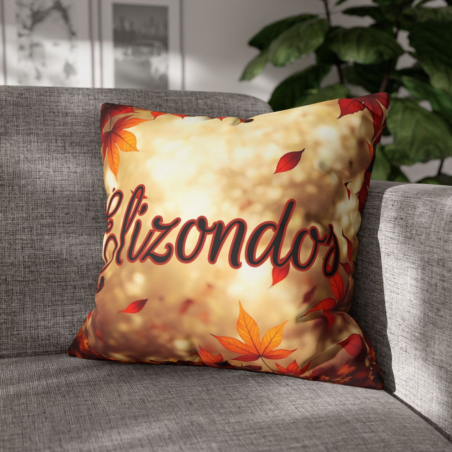 Fall Leaves Name Square Pillow/Case