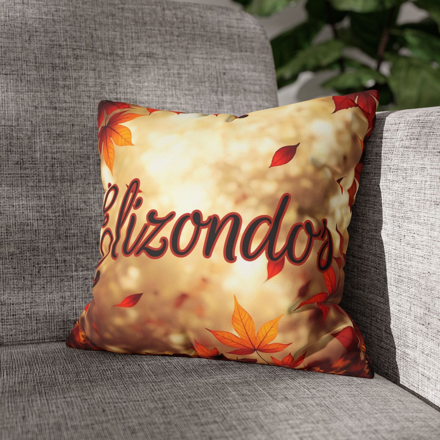 Fall Leaves Name Square Pillow/Case
