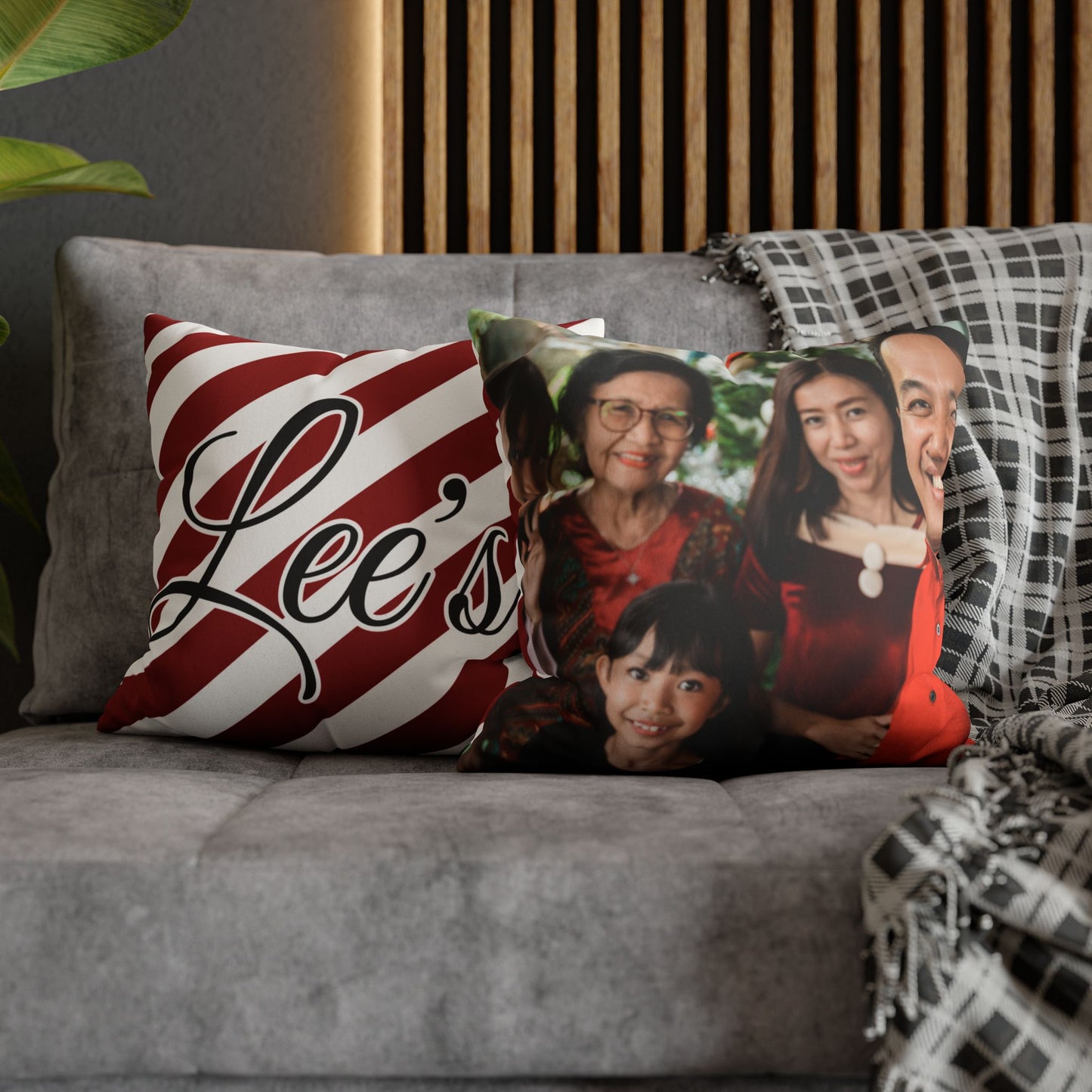 Custom Photo Name Square Pillow/Case