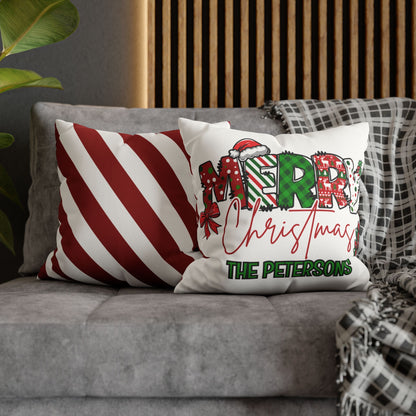 Merry Christmas Name Square Pillow/Case