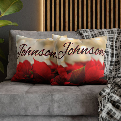 Poinsettias Name Faux Suede Square Pillow/Case