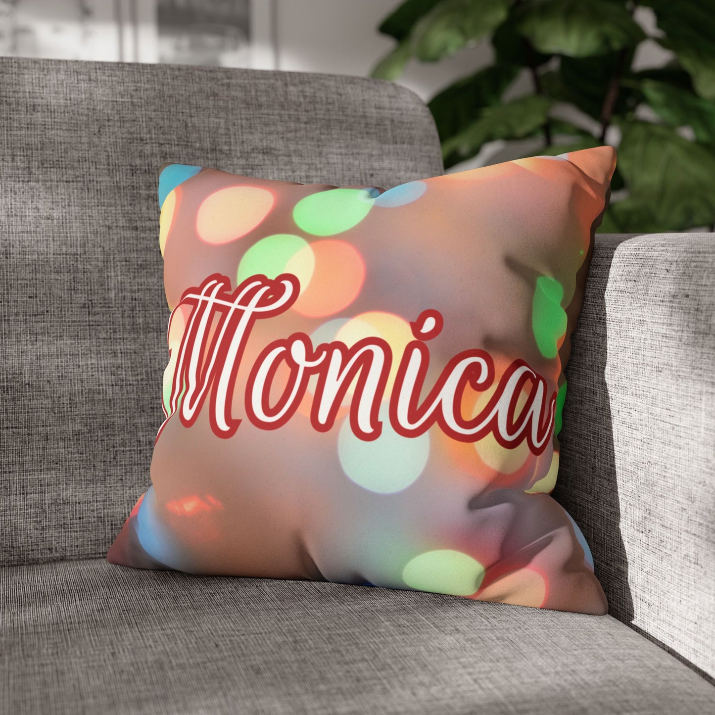 Blurred Lights Name Square Pillow/Case