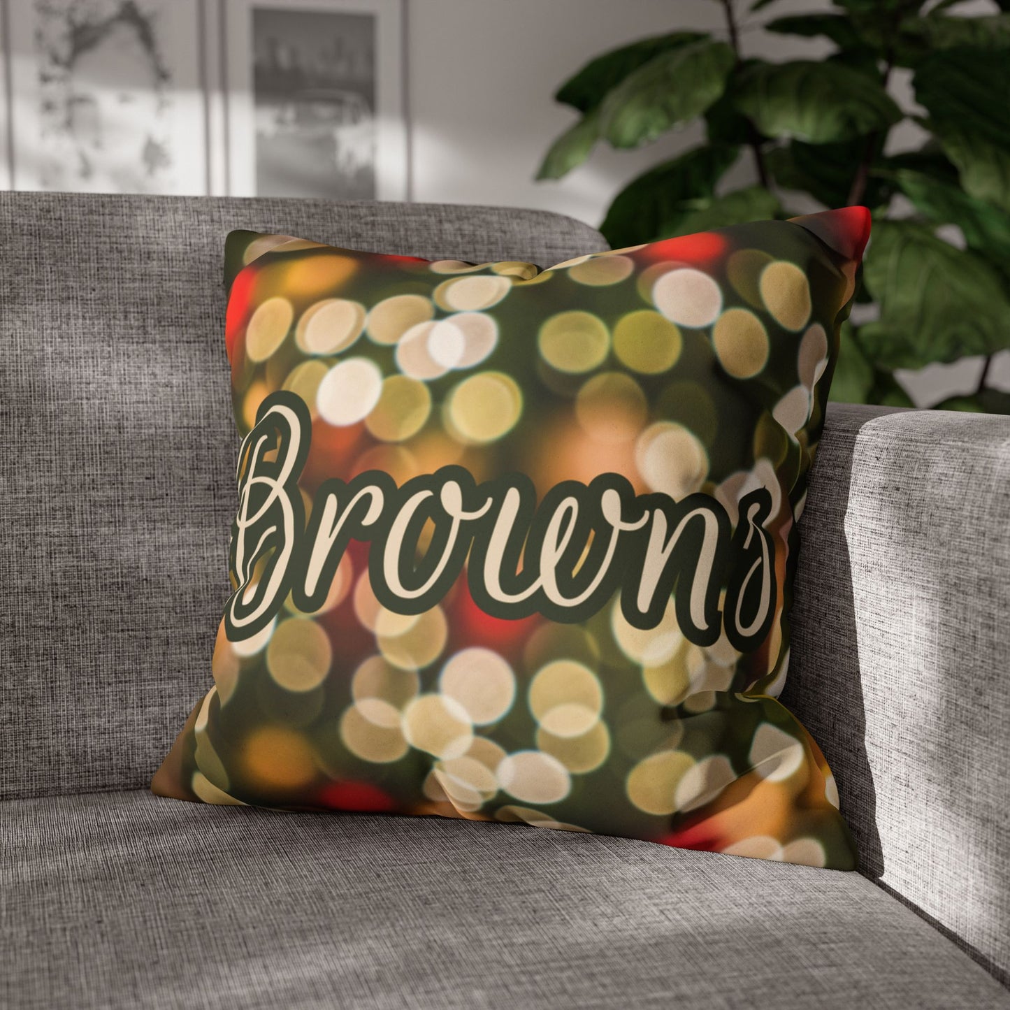 Red Blurred Lights Name Square Pillow/Case