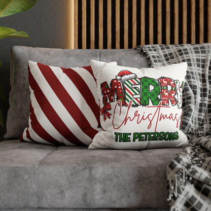 Merry Christmas Name Square Pillow/Case