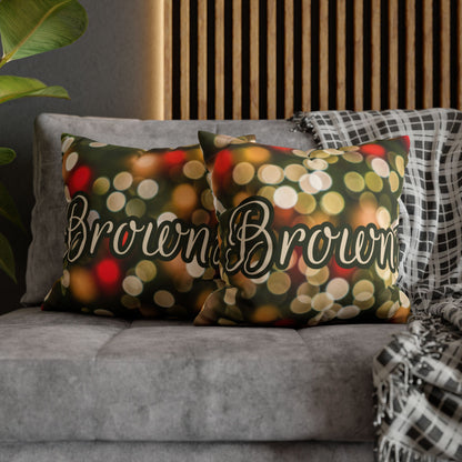 Red Blurred Lights Name Square Pillow/Case