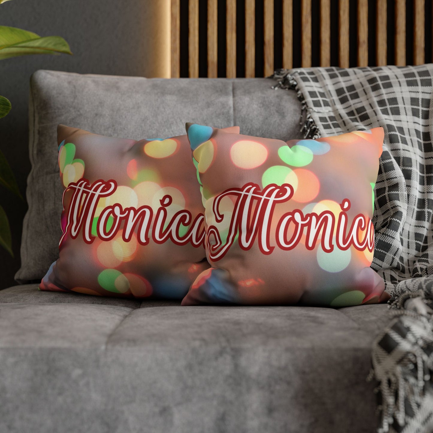 Blurred Lights Name Square Pillow/Case