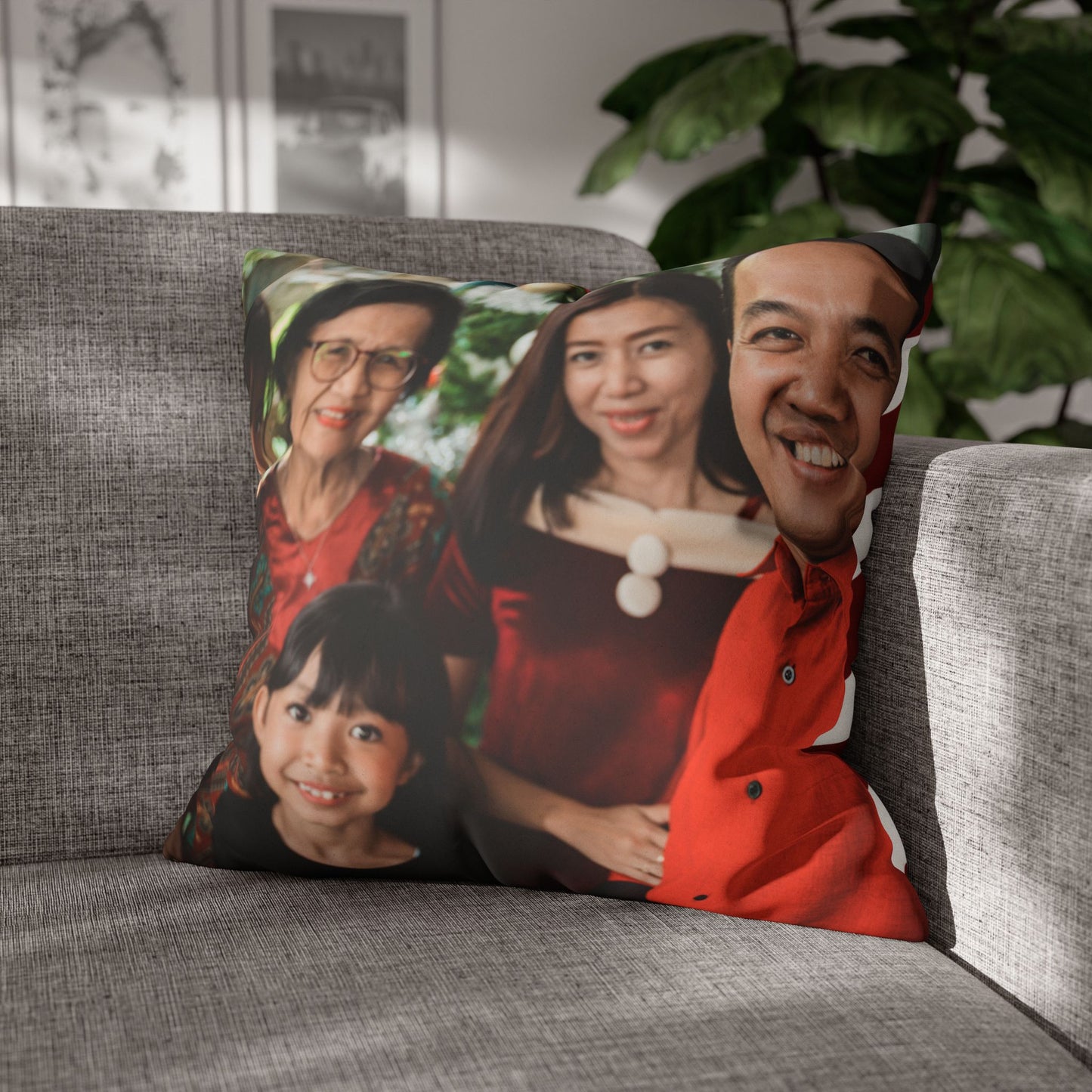 Custom Photo Name Square Pillow/Case