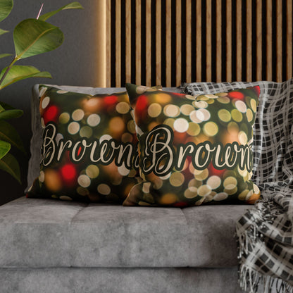 Red Blurred Lights Name Square Pillow/Case