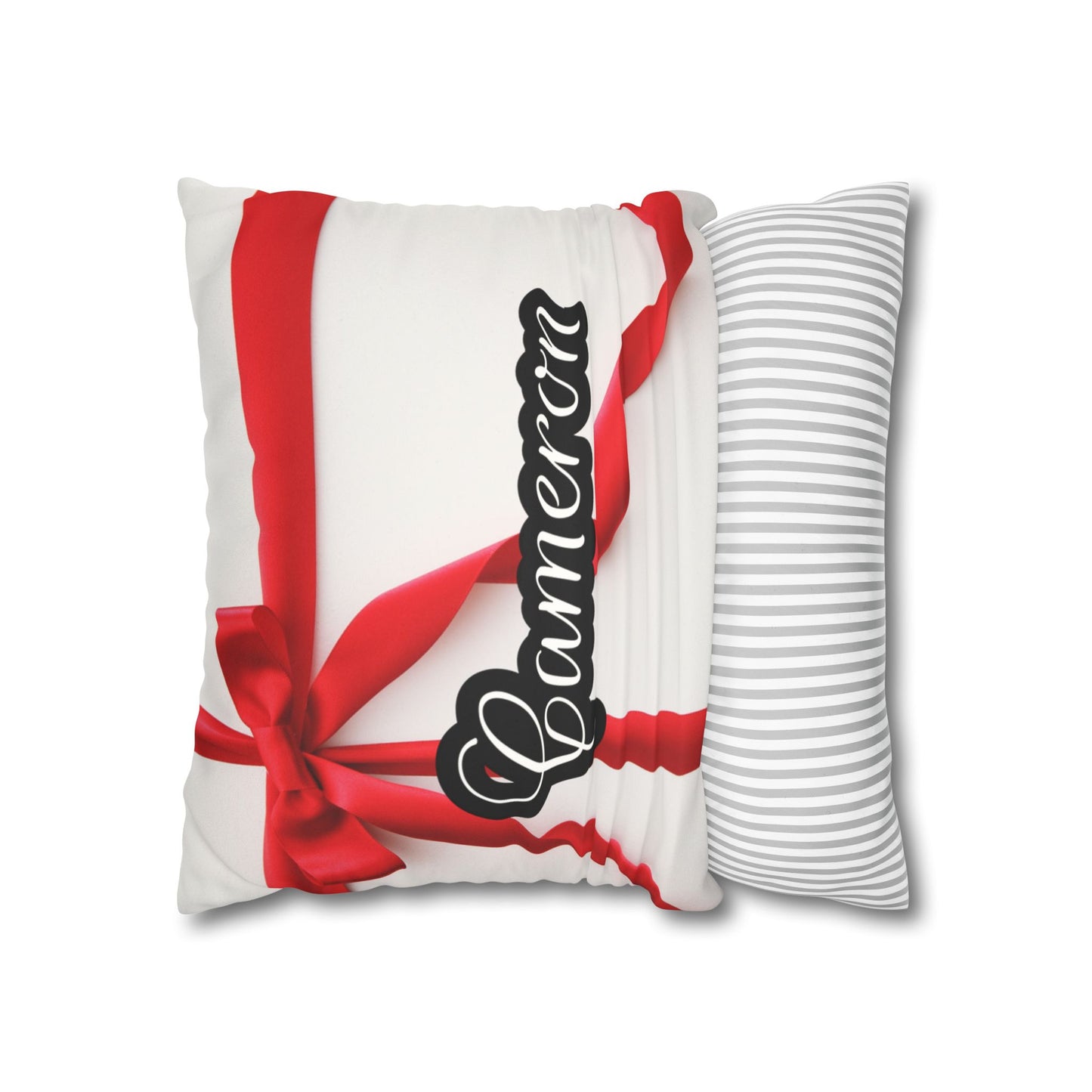 Red Bow Name Square Pillow/Case