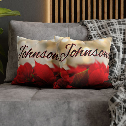 Poinsettias Name Faux Suede Square Pillow/Case