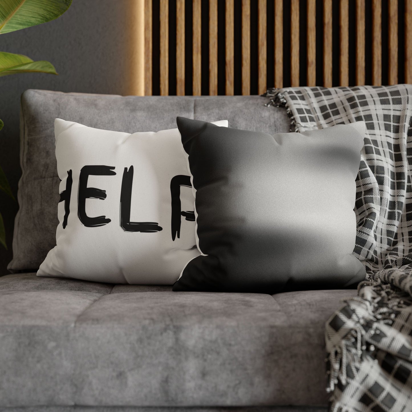 Help Face / Name Faux Suede Square Pillowcase
