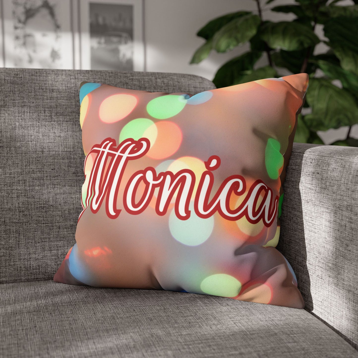 Blurred Lights Name Square Pillow/Case