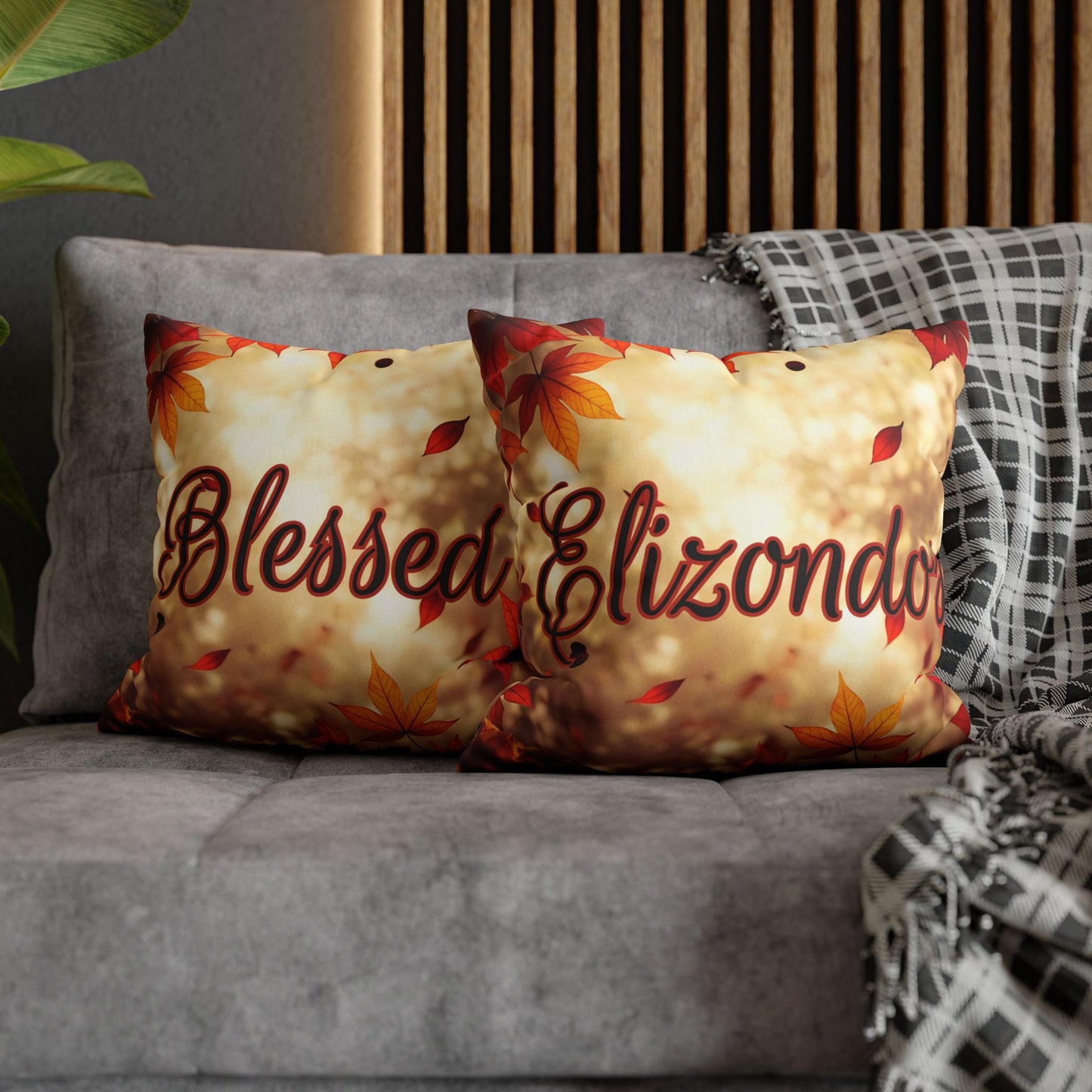 Fall Leaves Name Square Pillow/Case