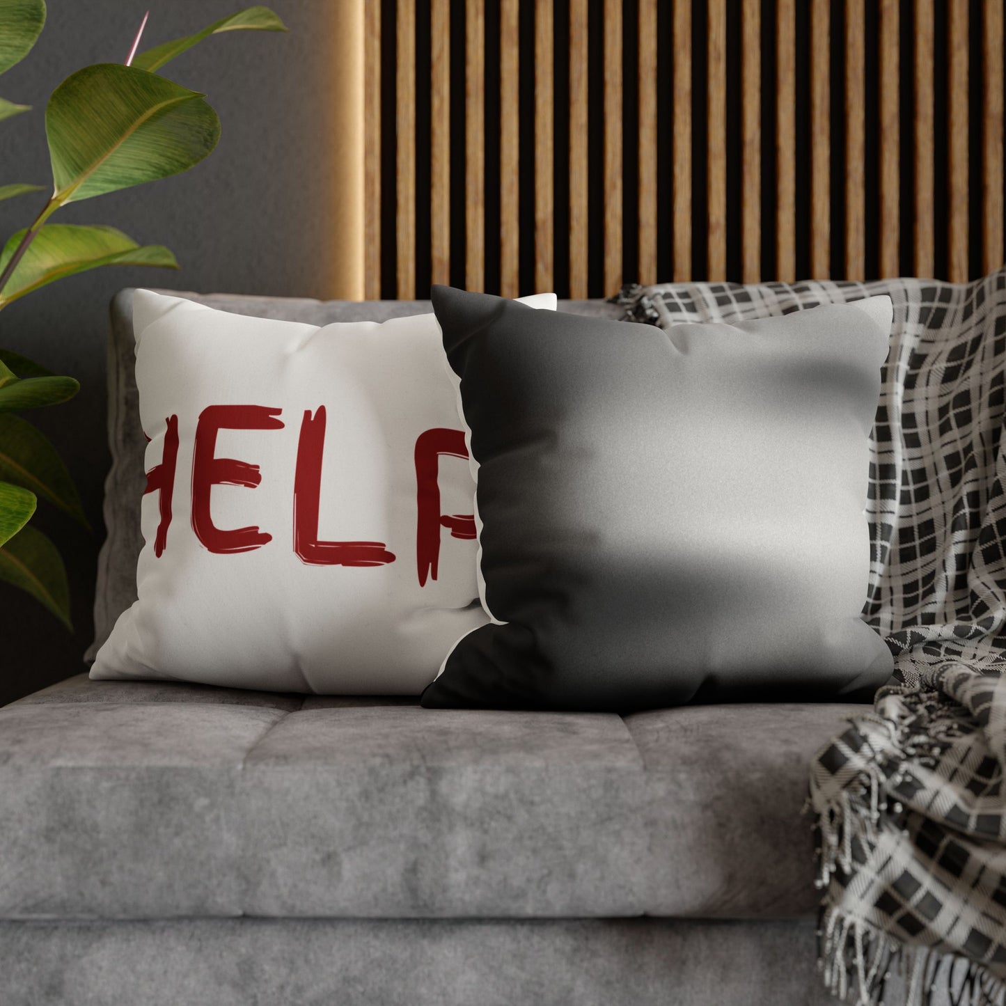 Help Face / Name Faux Suede Square Pillowcase
