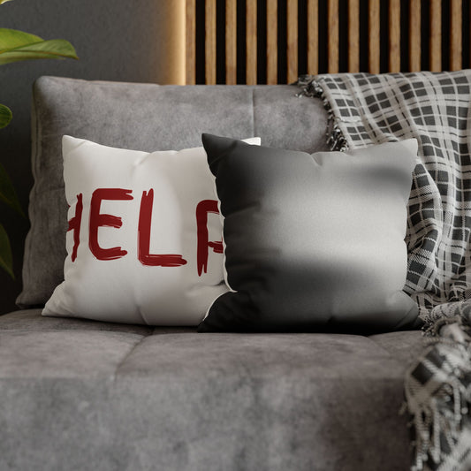 Help Face / Name Faux Suede Square Pillowcase