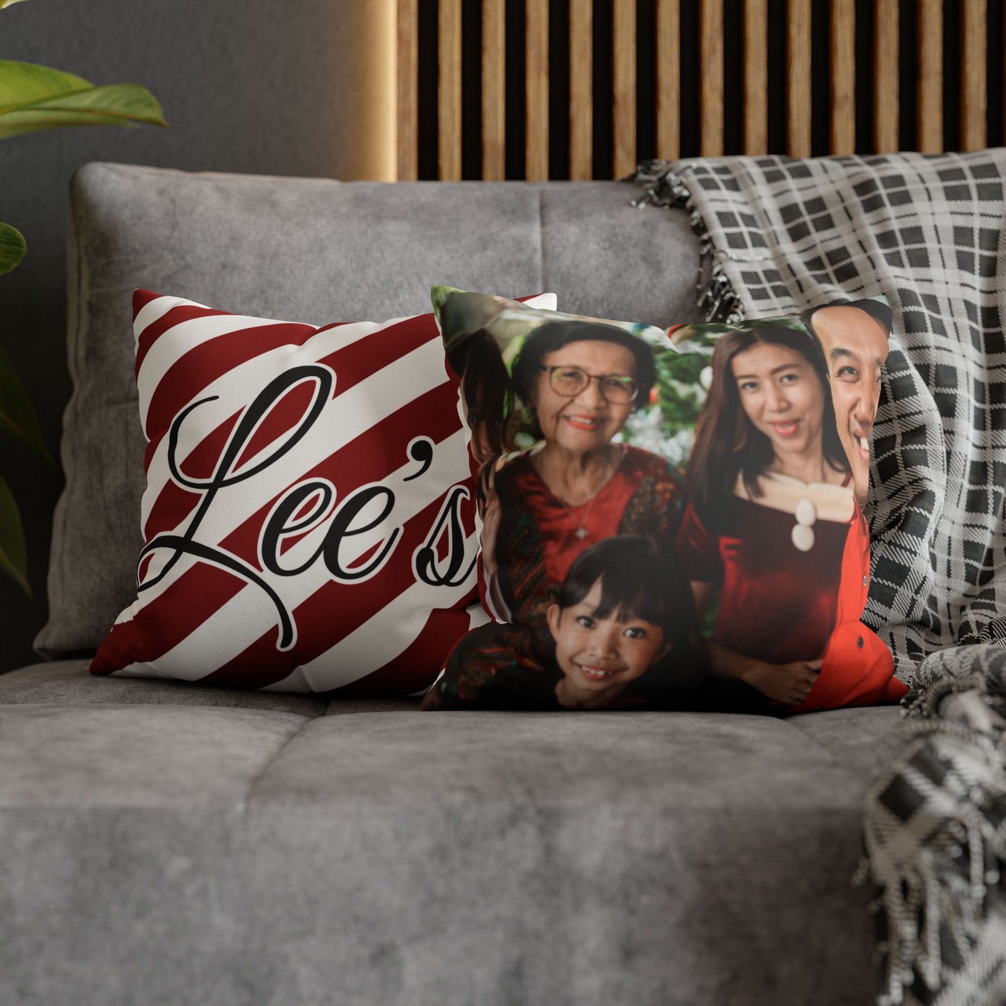 Custom Photo Name Square Pillow/Case