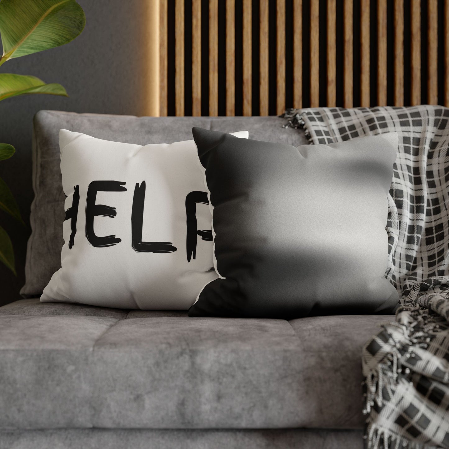 Help Face / Name Faux Suede Square Pillowcase