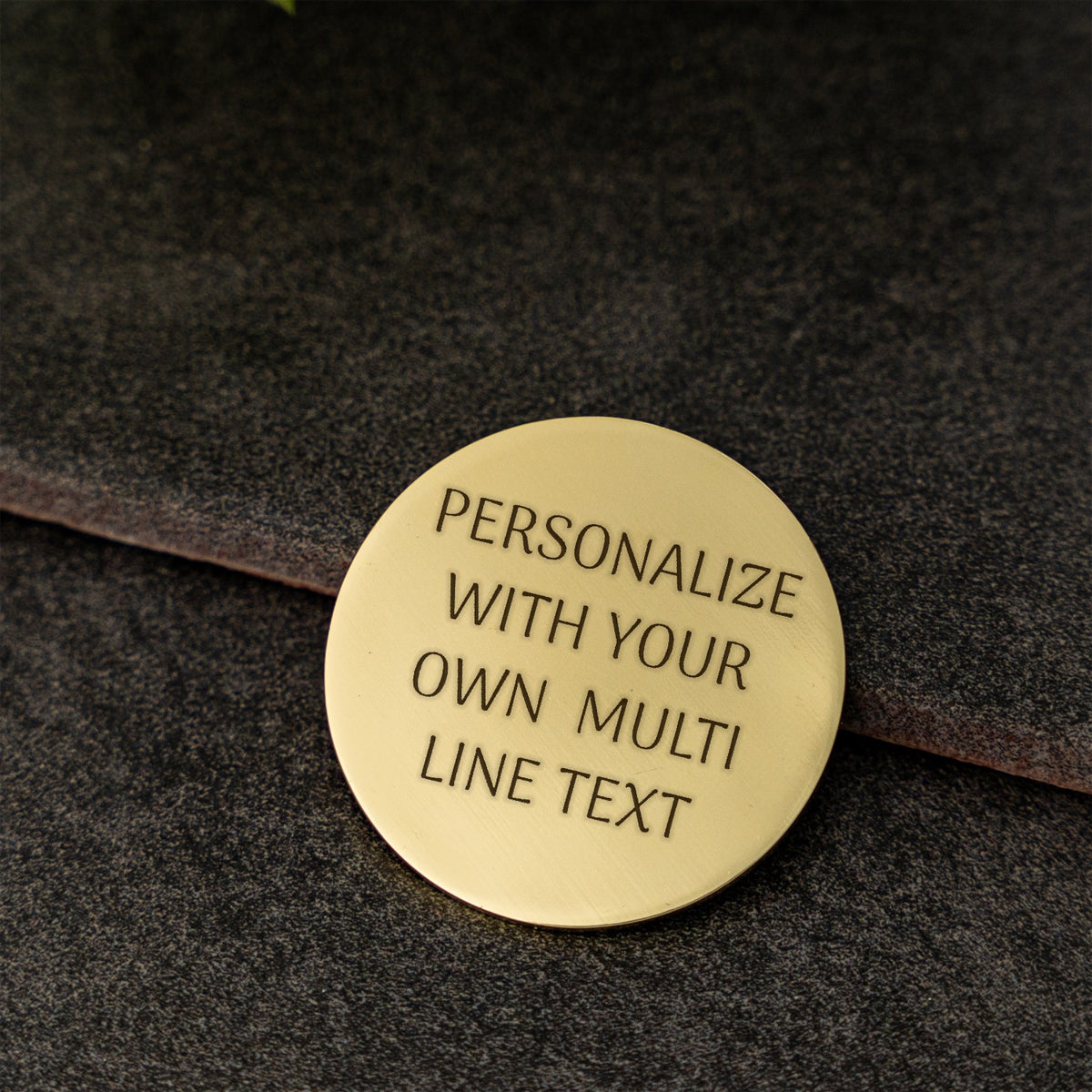 Custom Multi Line Gold Plated Decision Coin - Laser Engraved